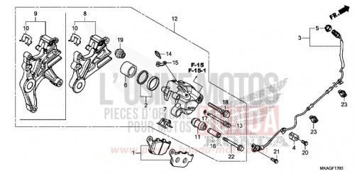 REAR BRAKE CALIPER NC750SDG de 2016